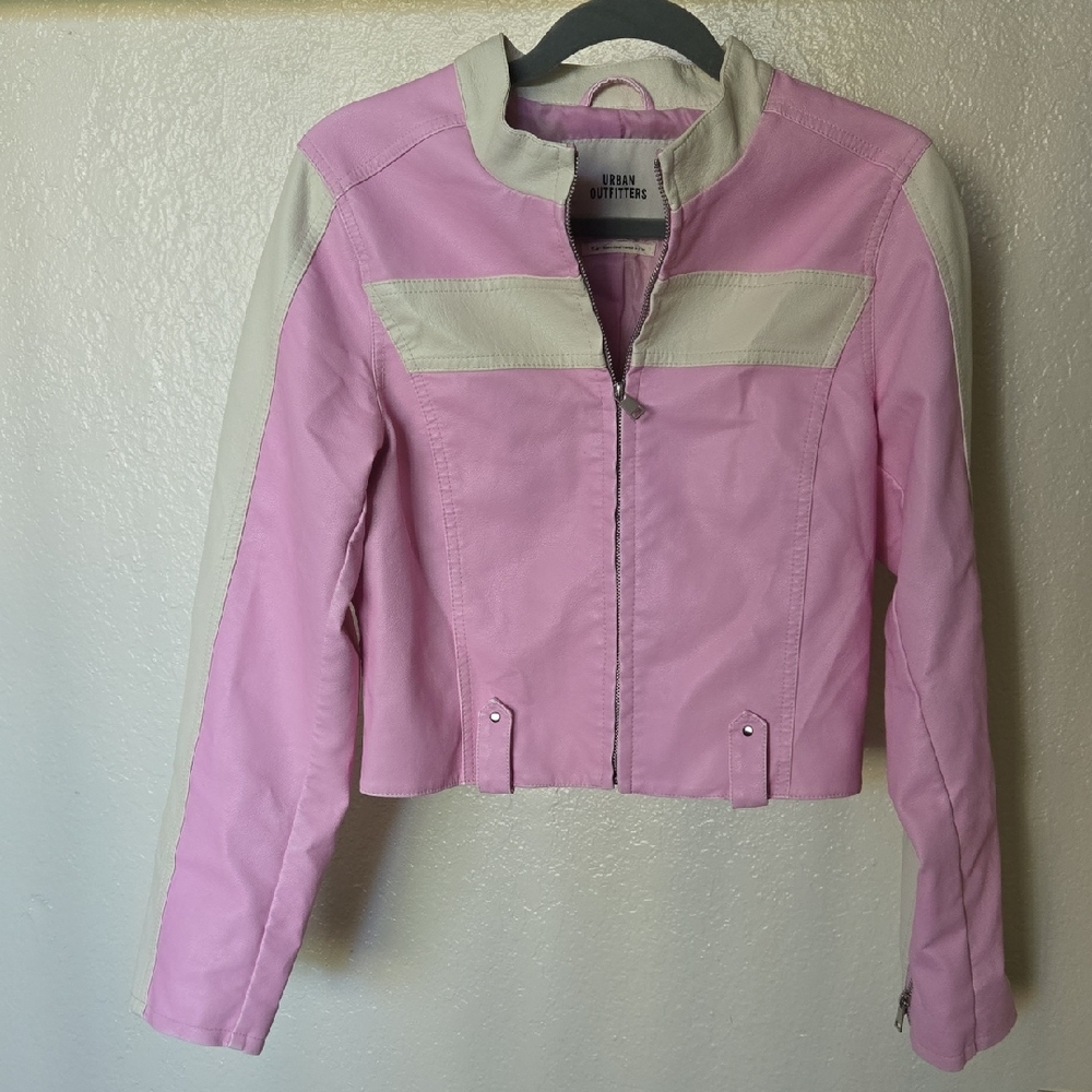Urban Outfitters Two-Tone Pink and Cream Bomber Jacket